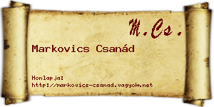 Markovics Csanád névjegykártya