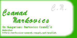 csanad markovics business card